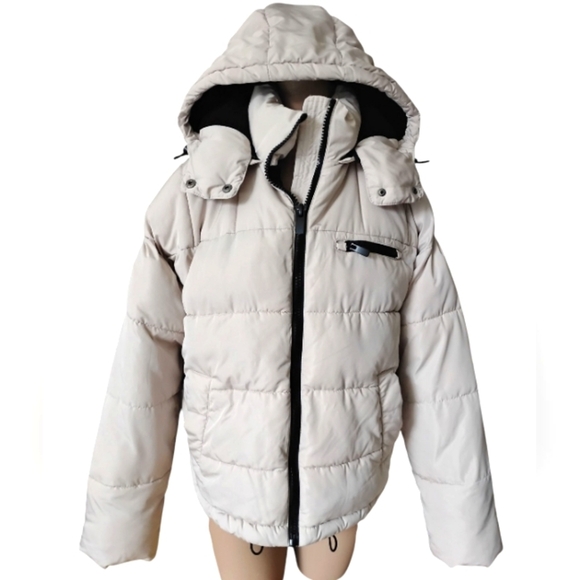 URBAN OUTFITTERS | Rae Hooded Puffer Jacket Ballerina Greyish Pink | Size Sm EUC - Picture 3 of 9